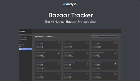 Trusted by 100K Hypixelers. . Bazar tracker